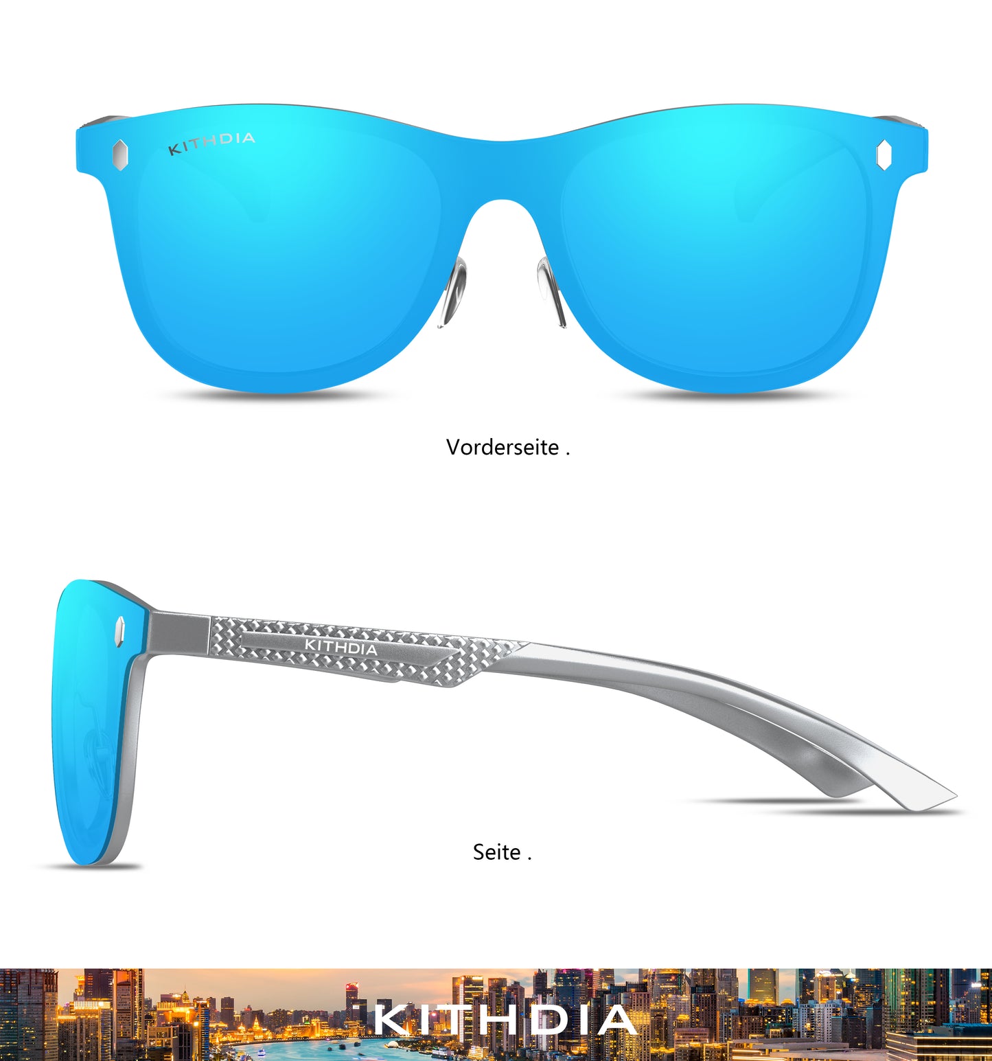 Kithdia Aluminum Material Polarized Sunglasses