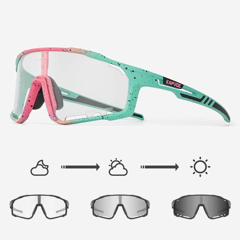 KAPVOE cycling chromic glasses professional windproof sports mountain road bike outdoor sports myopia goggles men and women