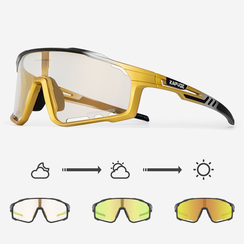 KAPVOE cycling chromic glasses professional windproof sports mountain road bike outdoor sports myopia goggles men and women