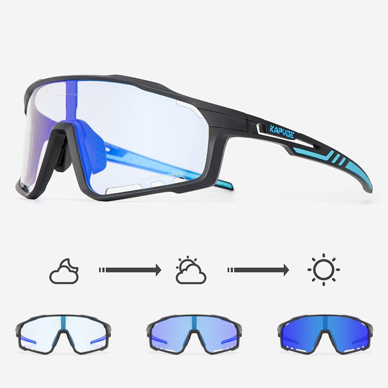 KAPVOE cycling chromic glasses professional windproof sports mountain road bike outdoor sports myopia goggles men and women